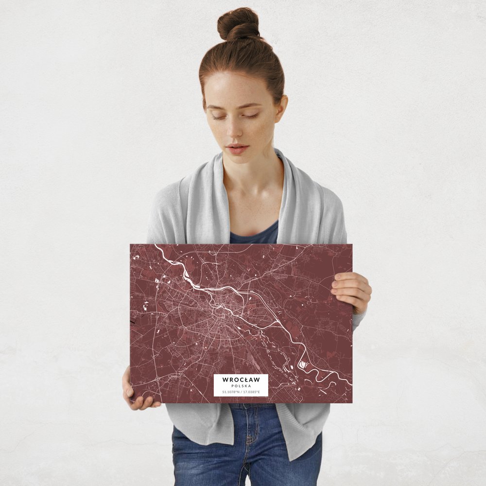 Plakat metalowy Mapa Burgund Wrocław M