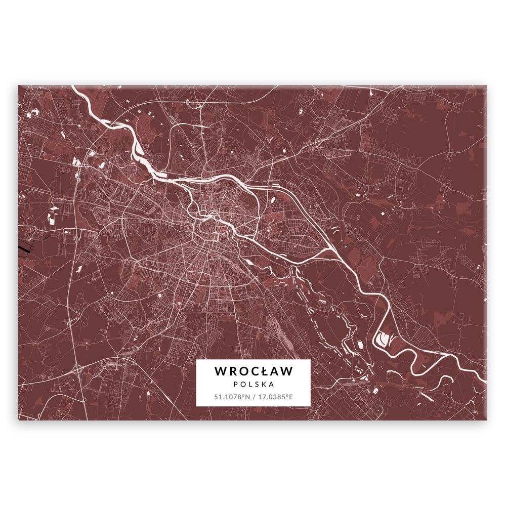 Plakat metalowy Mapa Burgund Wrocław L