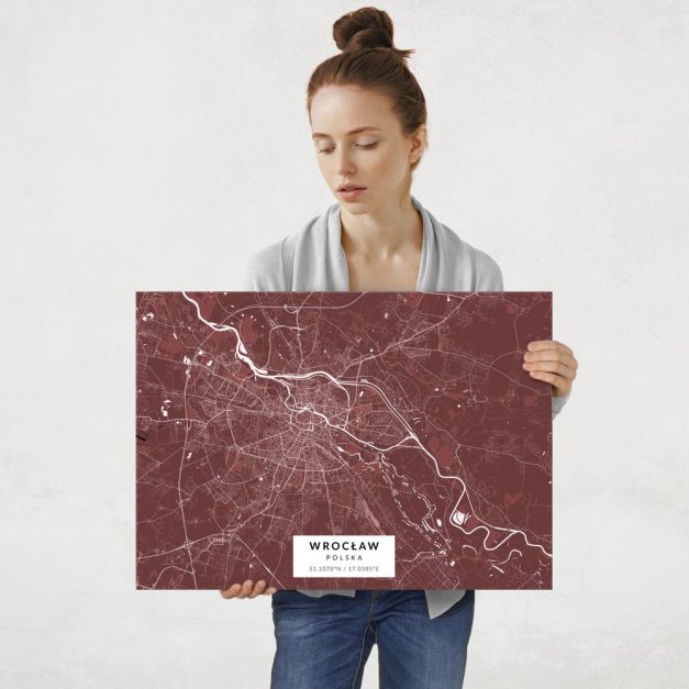 Plakat metalowy Mapa Burgund Wrocław L