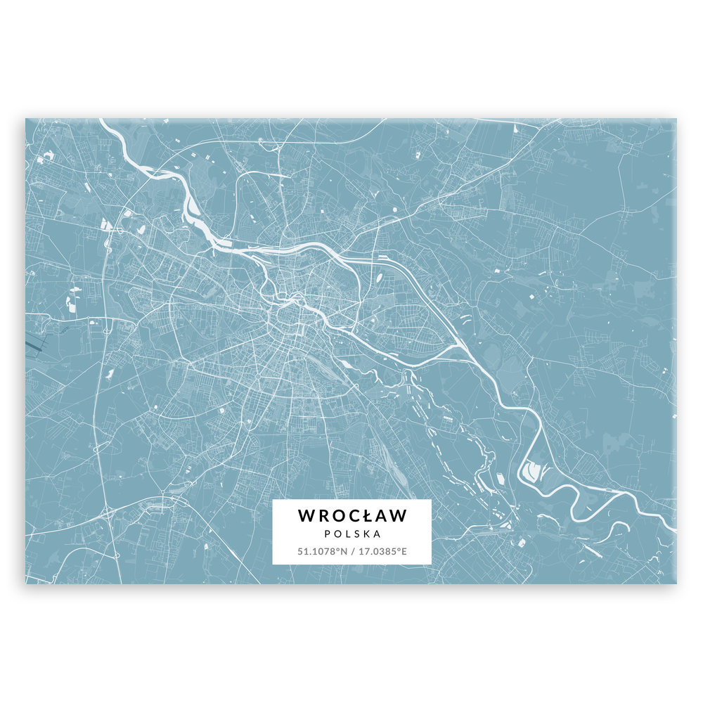 Plakat metalowy Mapa Lazur Wrocław M