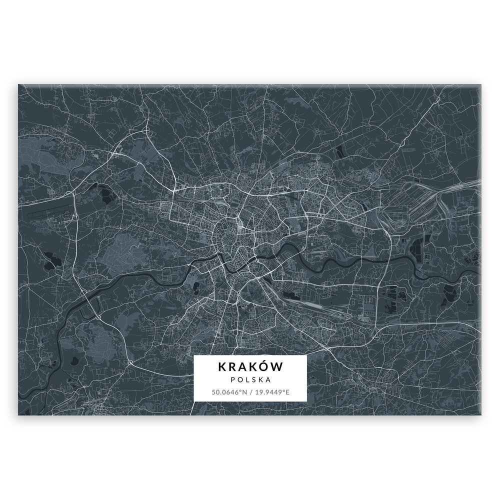Plakat metalowy Mapa Navy Kraków M