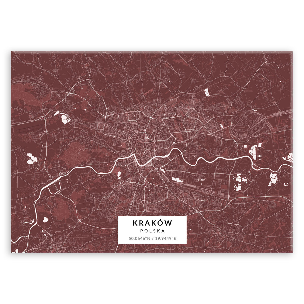 Plakat metalowy Mapa Burgund Kraków M