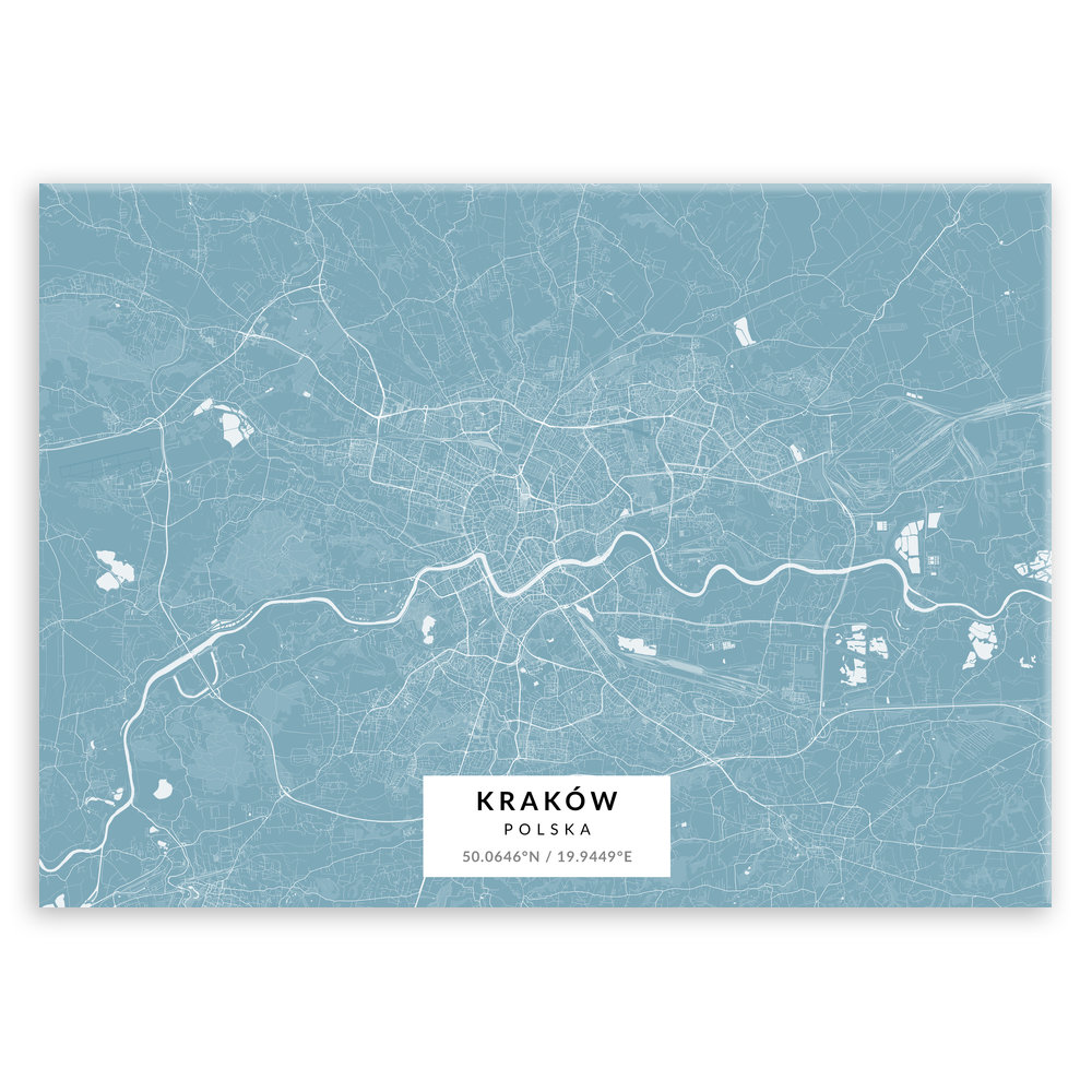Plakat metalowy Mapa Lazur Kraków L