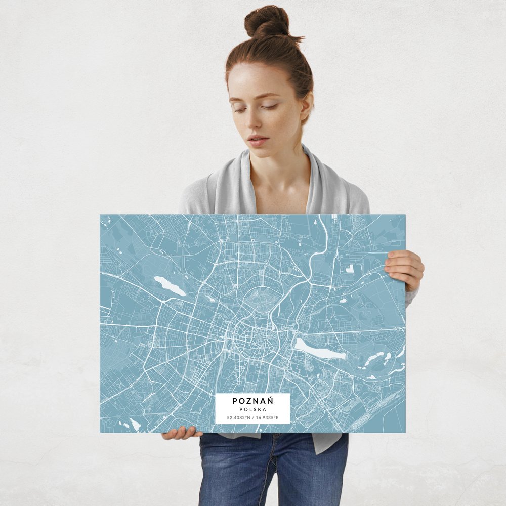 Plakat metalowy Mapa Lazur Poznań L