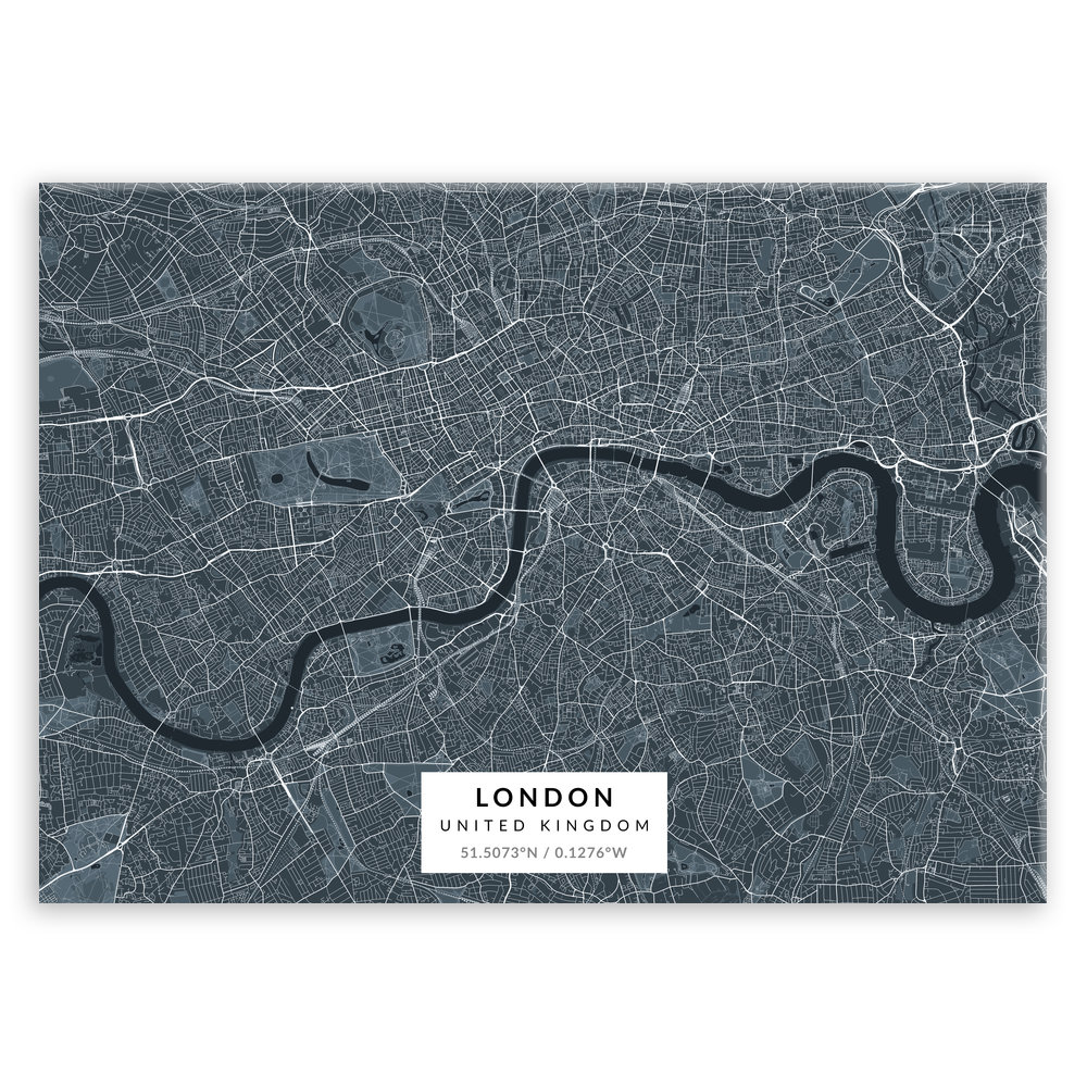Plakat metalowy Mapa Navy Londyn M