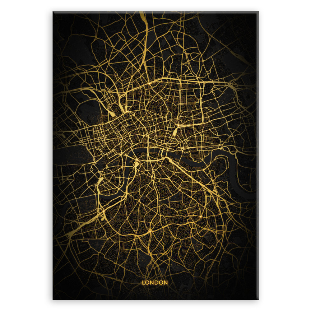 Plakat metalowy Mapa City Lights Londyn M
