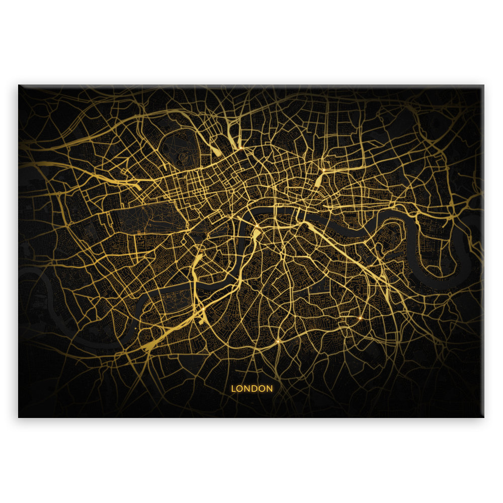 Plakat metalowy Mapa City Lights Londyn M