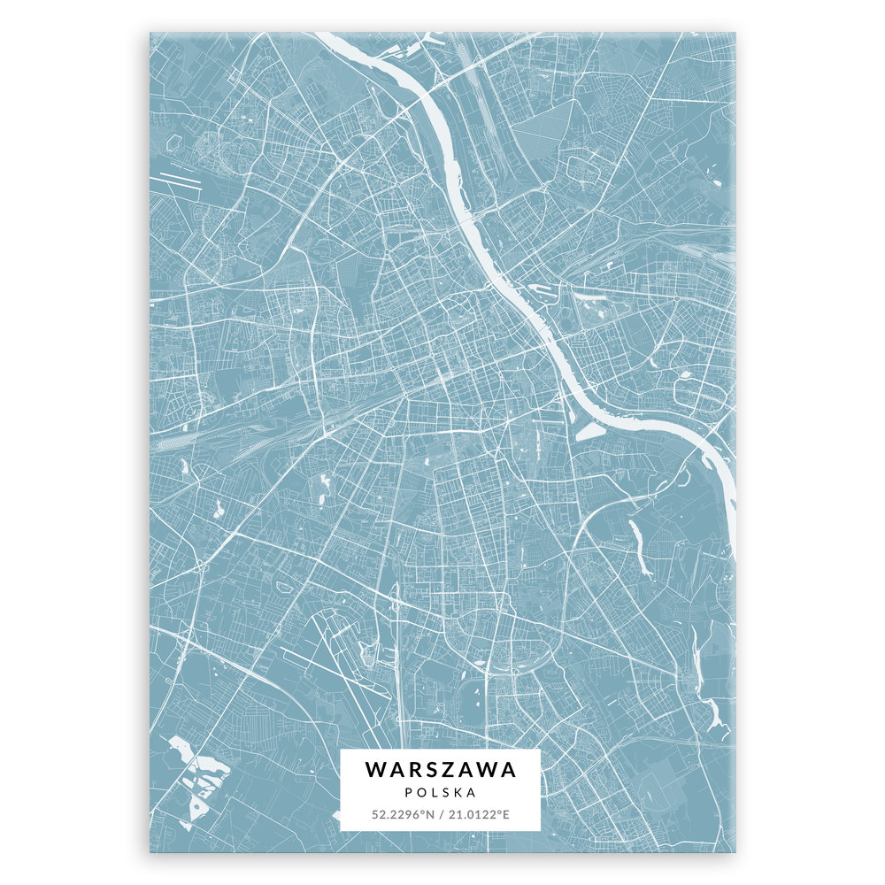 Plakat metalowy Mapa Lazur Warszawa L