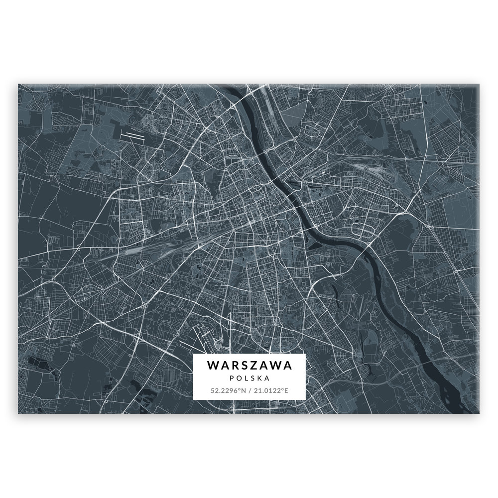 Plakat metalowy Mapa Navy Warszawa L