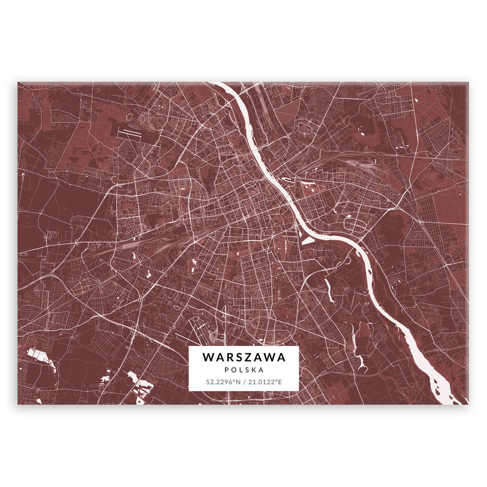 Plakat metalowy Mapa Burgund Warszawa M