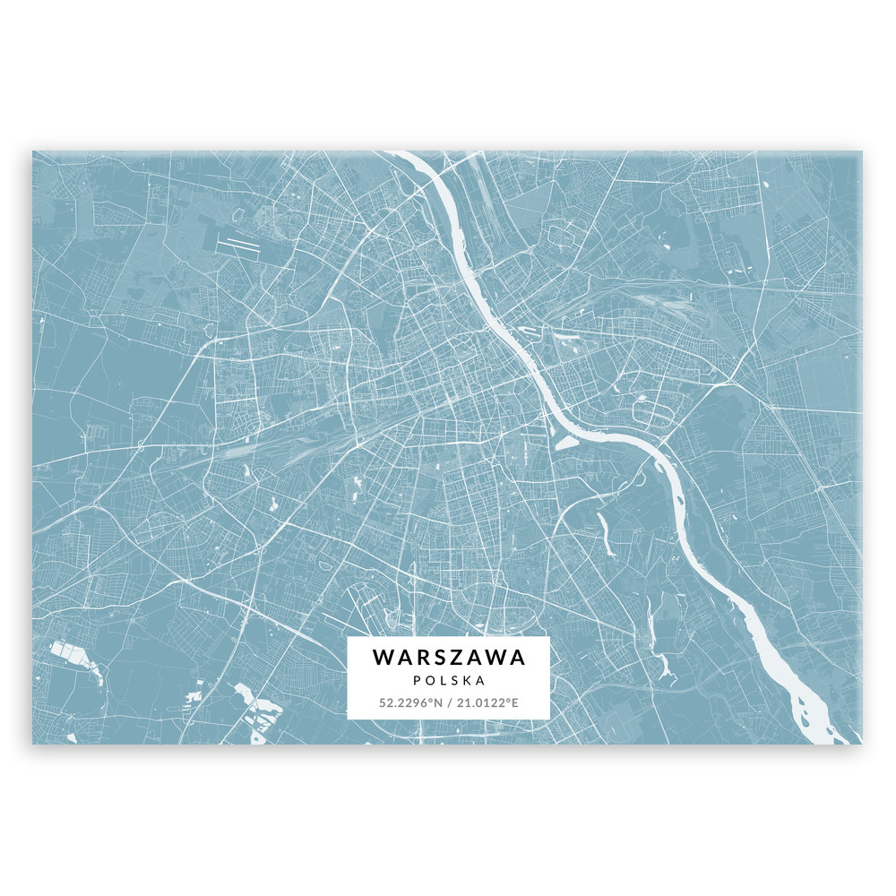 Plakat metalowy Mapa Lazur Warszawa M