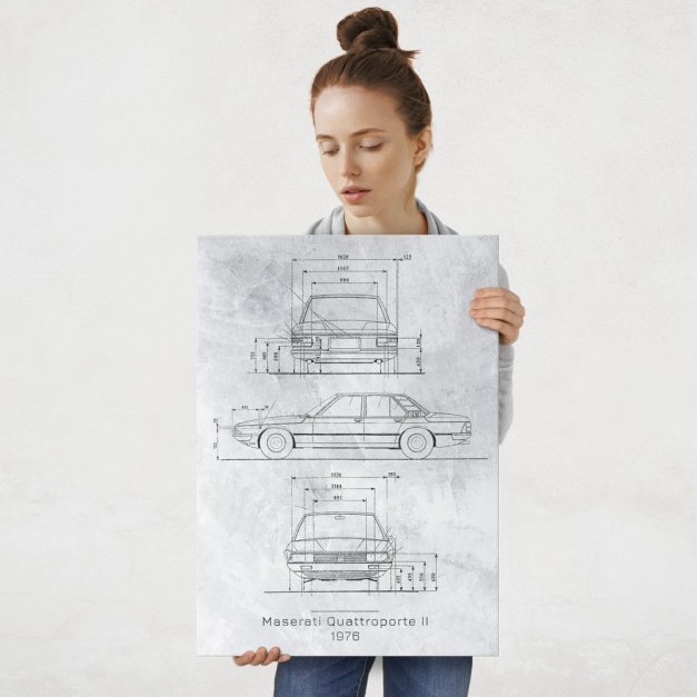 Plakat metalowy Maserati Quattroporte II Projekt Stone L