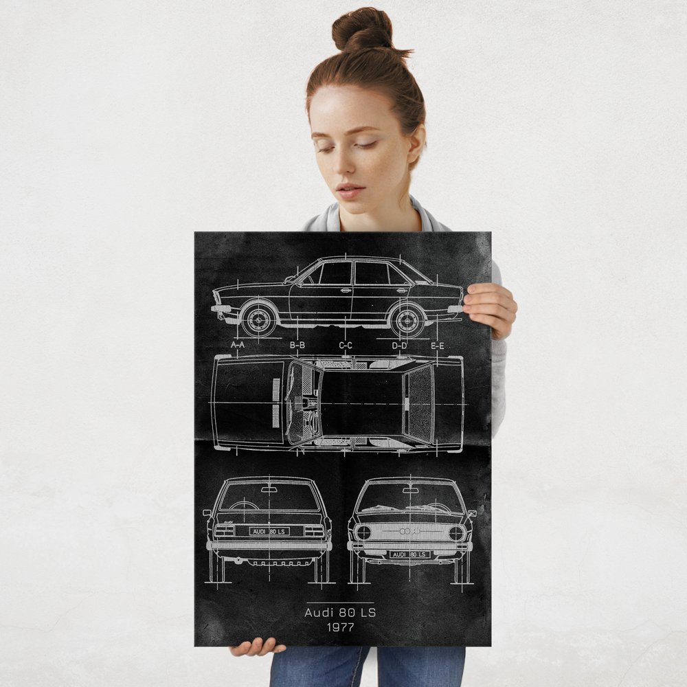 Plakat metalowy Audi 80 LS Projekt Graphite L