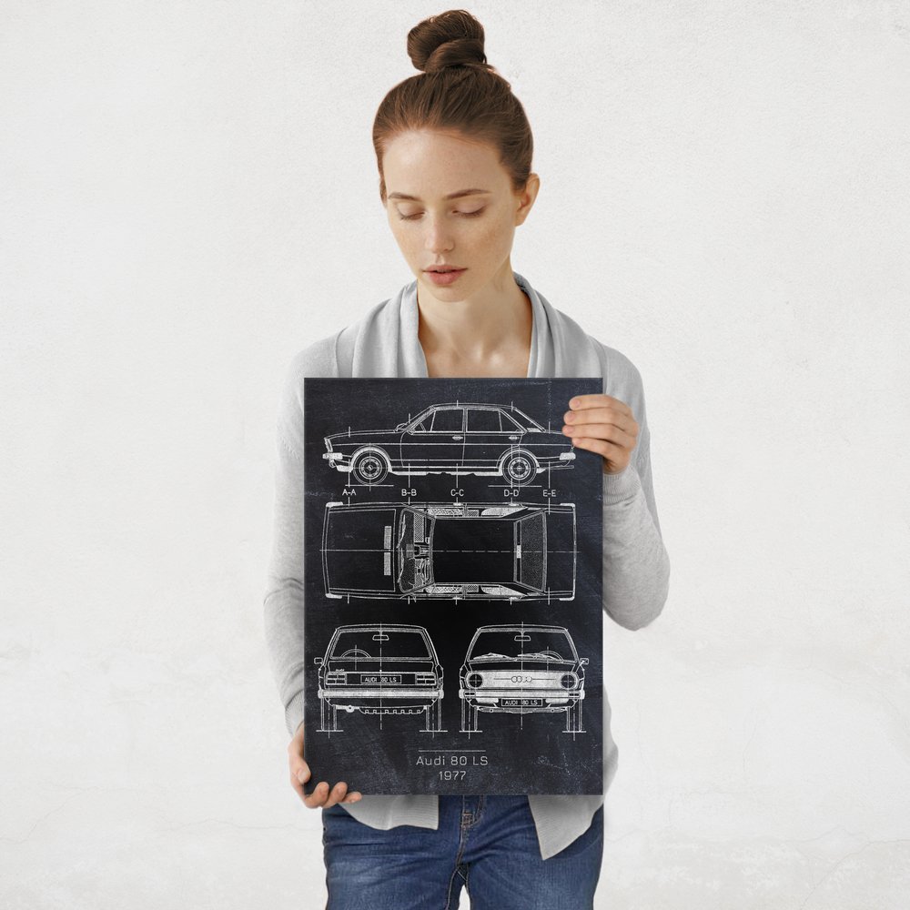 Plakat metalowy Audi 80 LS Projekt Blackboard M