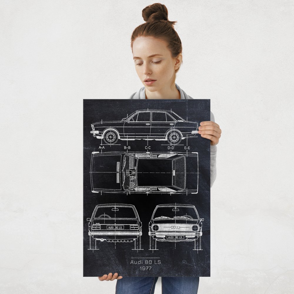 Plakat metalowy Audi 80 LS Projekt Blackboard L