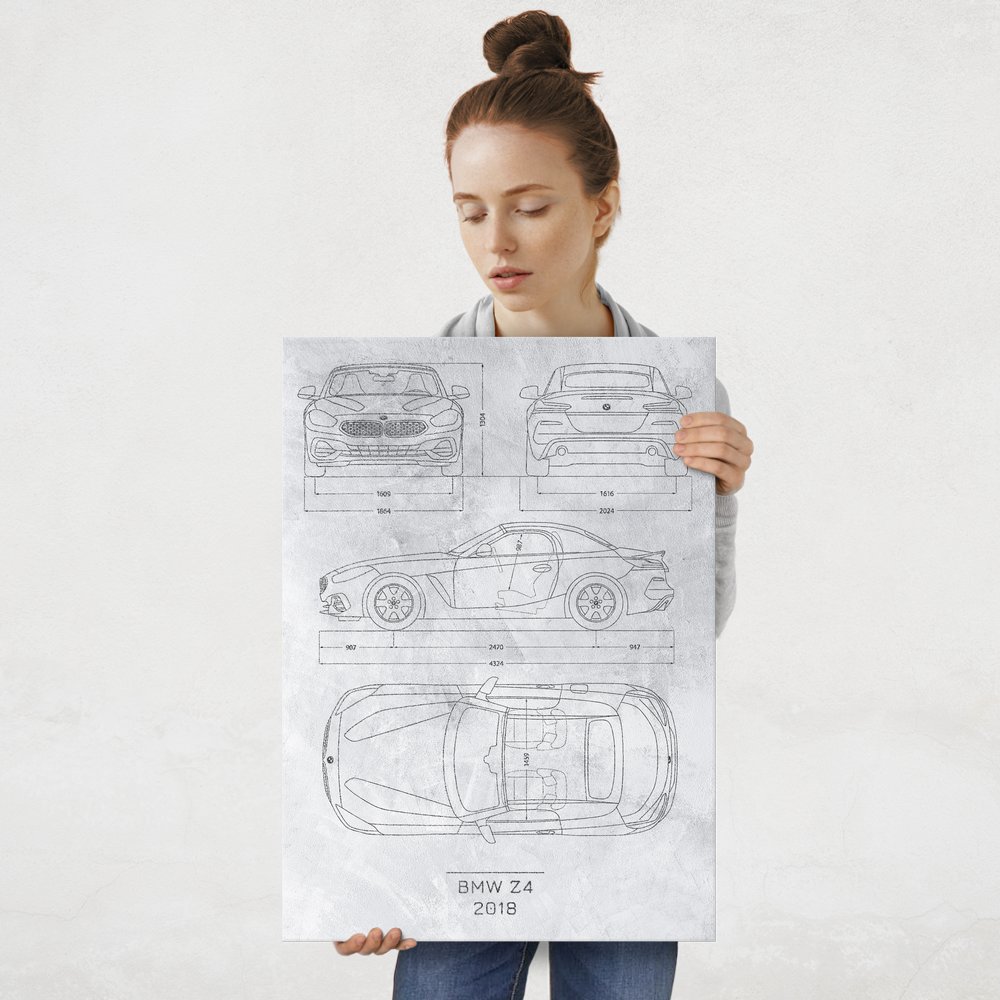 Plakat metalowy BMW Z4 Projekt Stone L