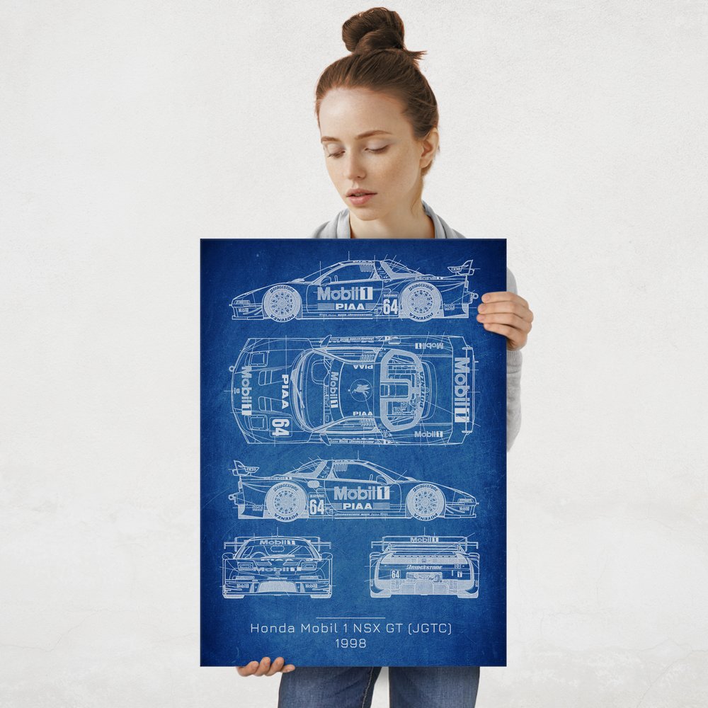 Plakat metalowy Honda NSX GT Projekt Cobalt L