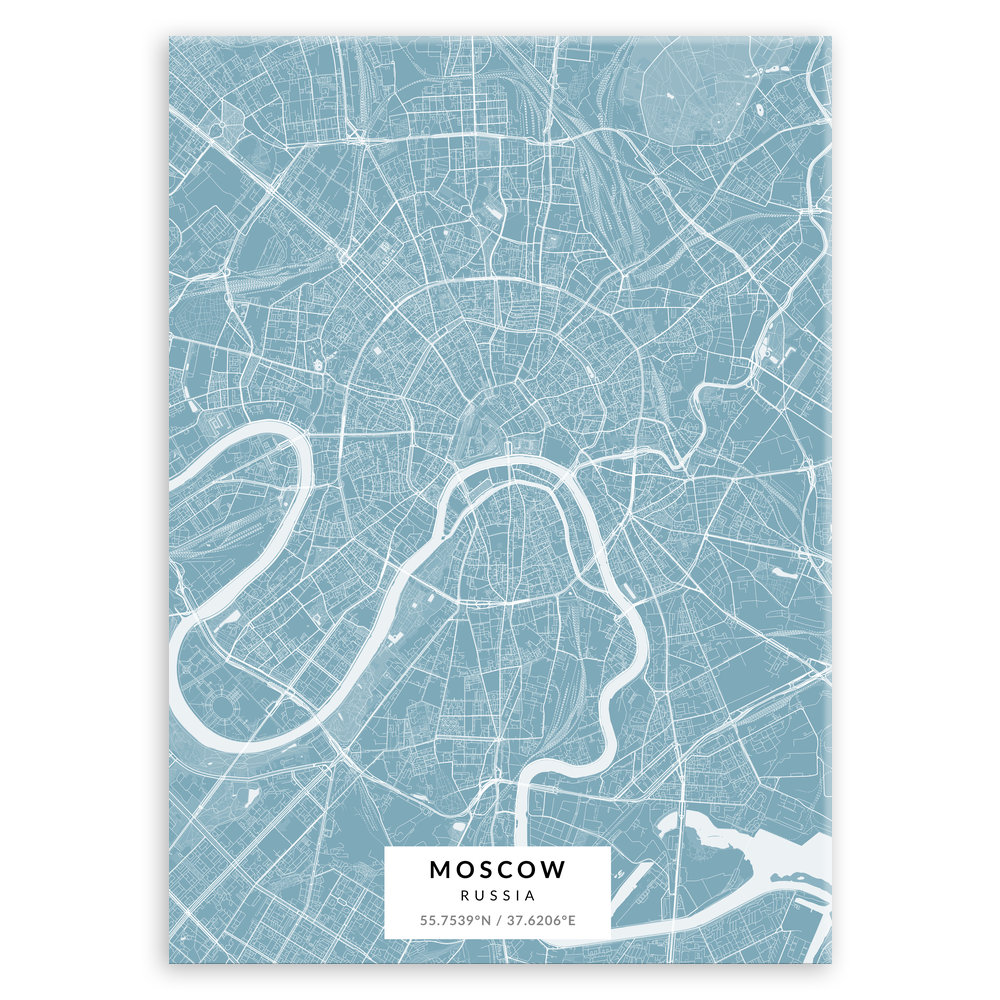 Plakat metalowy Mapa Lazur Moskwa L