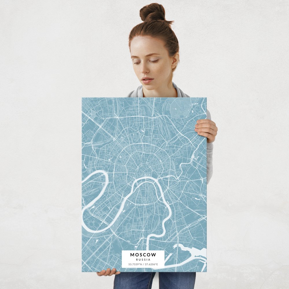 Plakat metalowy Mapa Lazur Moskwa L