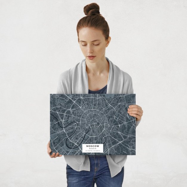 Plakat metalowy Mapa Navy Moskwa M