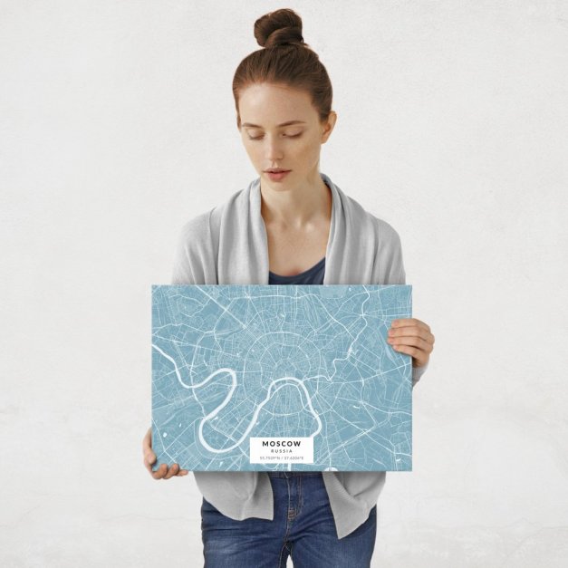 Plakat metalowy Mapa Lazur Moskwa M