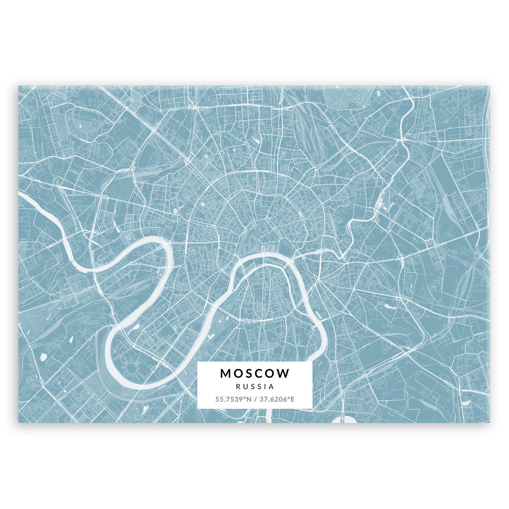 Plakat metalowy Mapa Lazur Moskwa L
