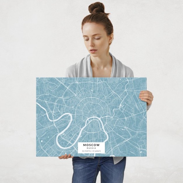 Plakat metalowy Mapa Lazur Moskwa L