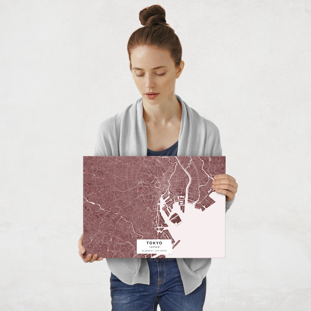 Plakat metalowy Mapa Burgund Tokio M
