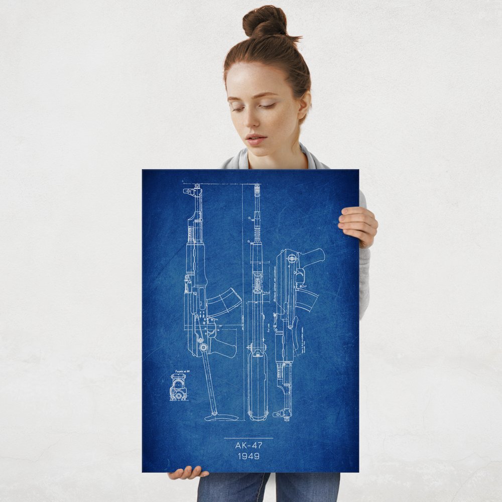 Plakat metalowy AK 47 Projekt Cobalt L