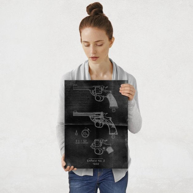 Plakat metalowy Enfield No- 2 Projekt Graphite M