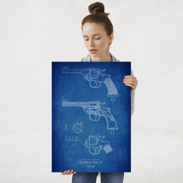 Plakat metalowy Enfield No- 2 Projekt Cobalt L