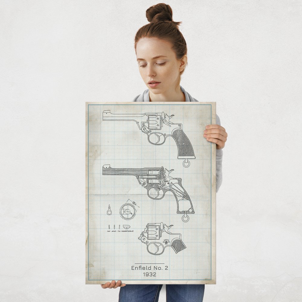 Plakat metalowy Enfield No- 2 Projekt Vintage L