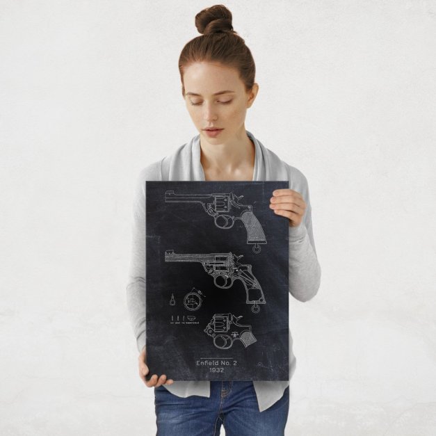 Plakat metalowy Enfield No- 2 Projekt Blackboard M
