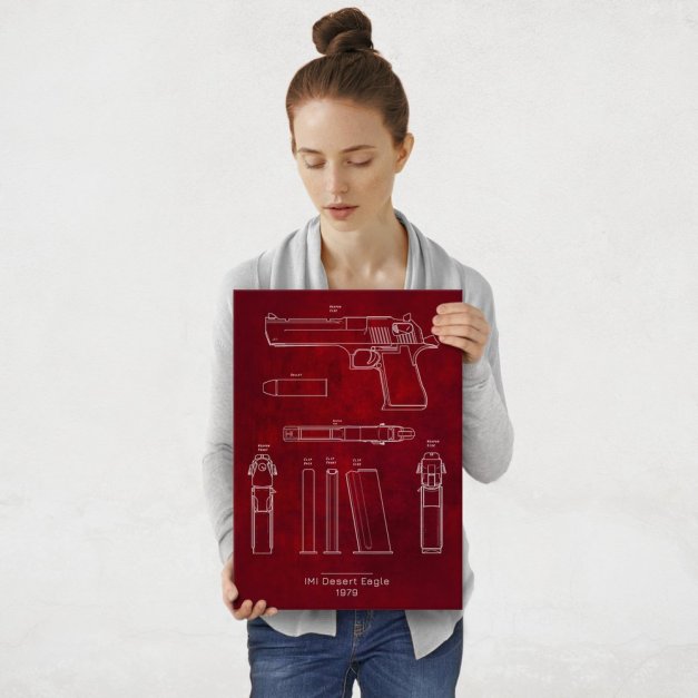 Plakat metalowy  IMI Desert Eagle Projekt Graphite M