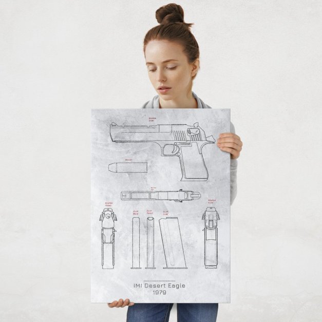 Plakat metalowy  IMI Desert Eagle Projekt Stone L