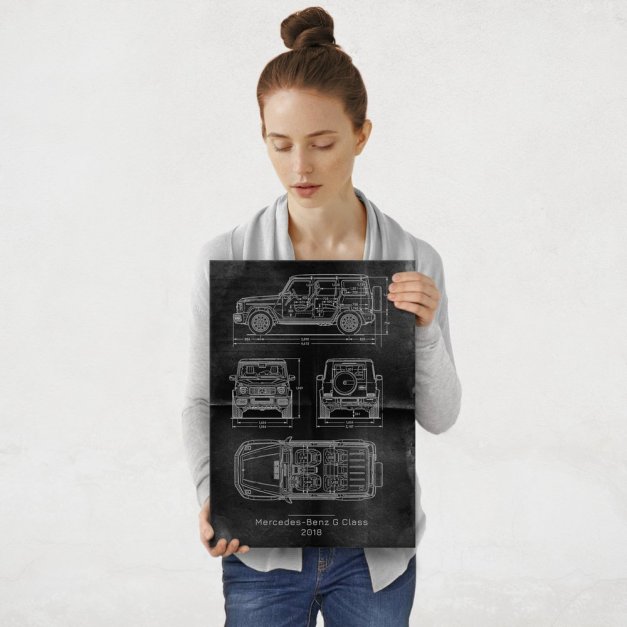 Plakat metalowy Mercedes-Benz G Class Projekt Graphite M