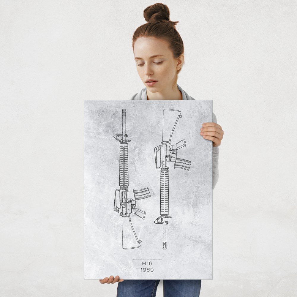 Plakat metalowy M16 Projekt Stone L