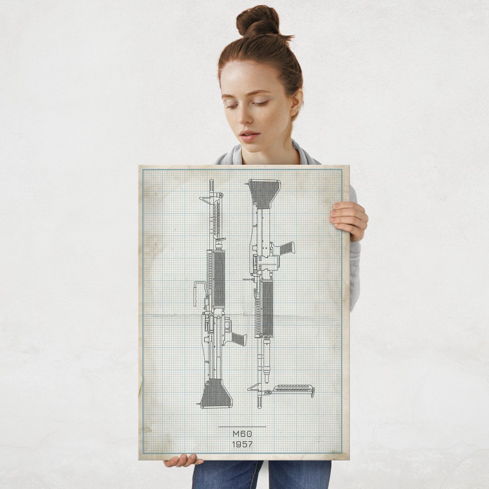 Plakat metalowy M60 Projekt Vintage L