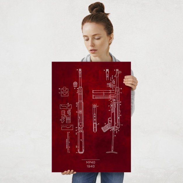 Plakat metalowy MP40 Projekt Scarlet L