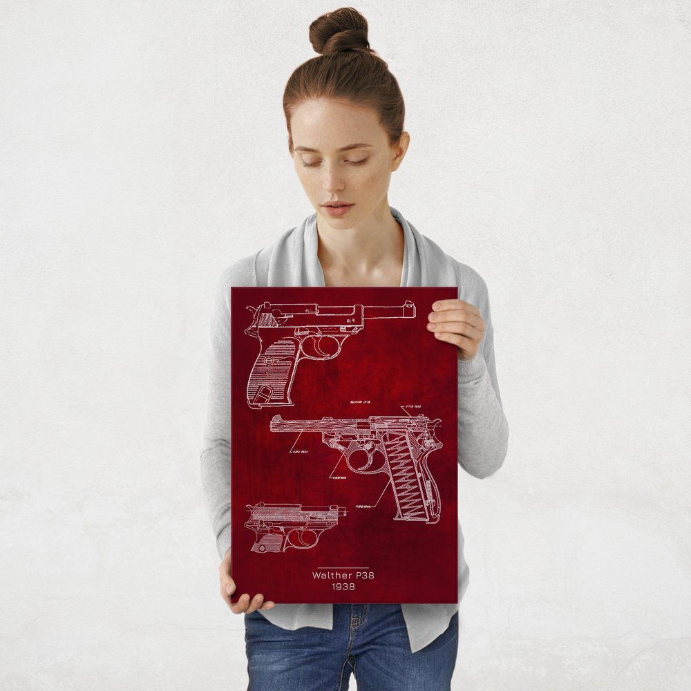 Plakat metalowy Walther P38 Projekt Scarlet M