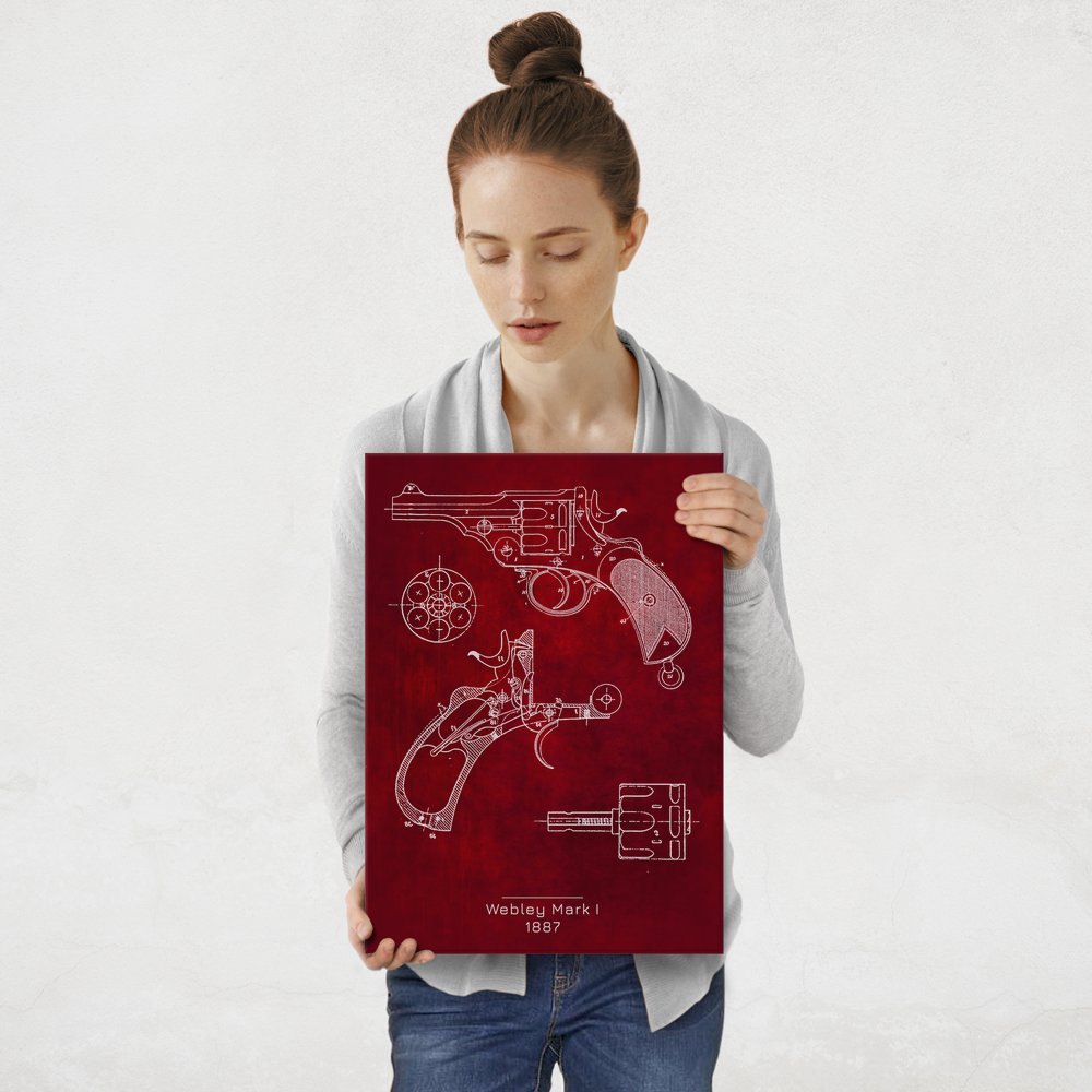 Plakat metalowy Webley Mark I Projekt Scarlet M