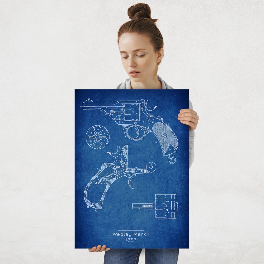 Plakat metalowy Webley Mark I Projekt Cobalt L