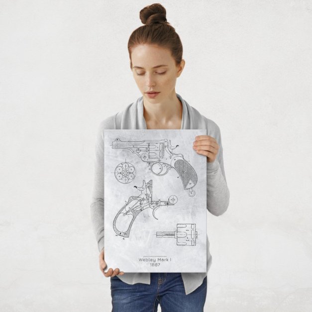 Plakat metalowy Webley Mark I Projekt Stone M