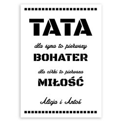Plakat metalowy rozmiar L z nadrukiem dla taty