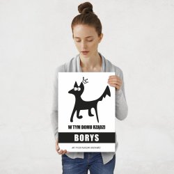 Plakat metalowy rozmiar L z nadrukiem dla psiarza na parapetówkę