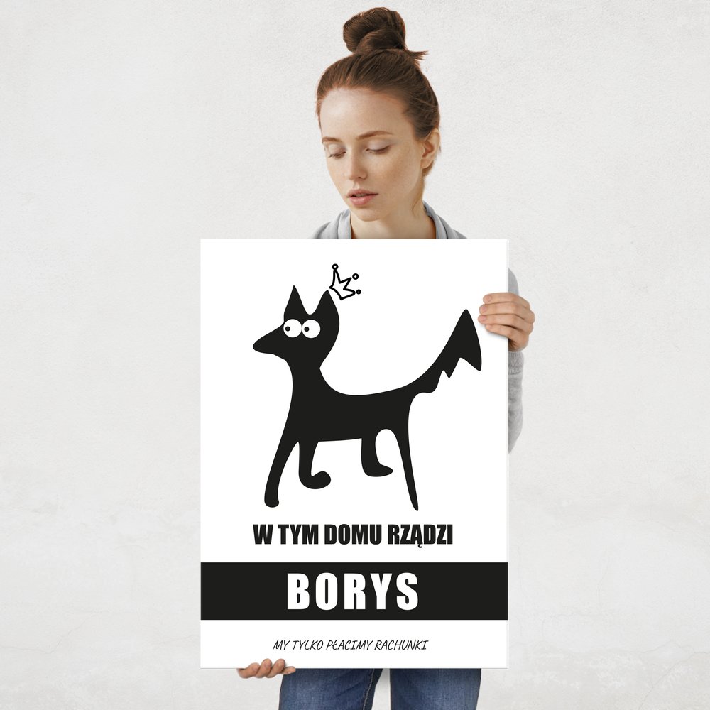 Plakat metalowy rozmiar L z nadrukiem dla psiarza