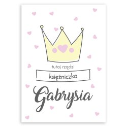 Plakat metalowy rozmiar M z nadrukiem dla dziewczynki na narodziny imieniny