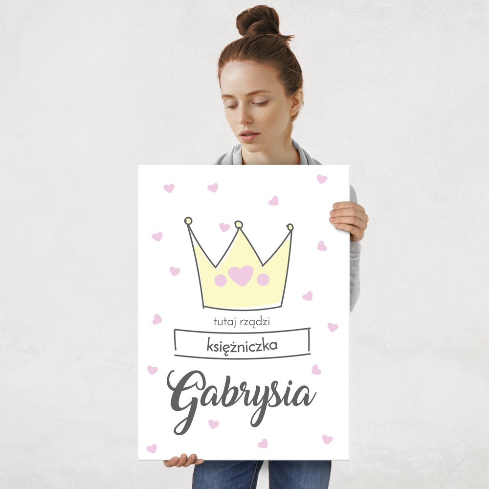 Plakat metalowy rozmiar L z nadrukiem dla dziewczynki na narodziny