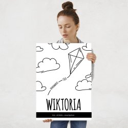 Plakat metalowy rozmiar L z nadrukiem dla dziewczynki na narodziny imieniny Dzień Dziecka