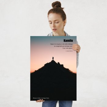 Plakat metalowy rozmiar L z nadrukiem dla miłośnika gór podróżnika